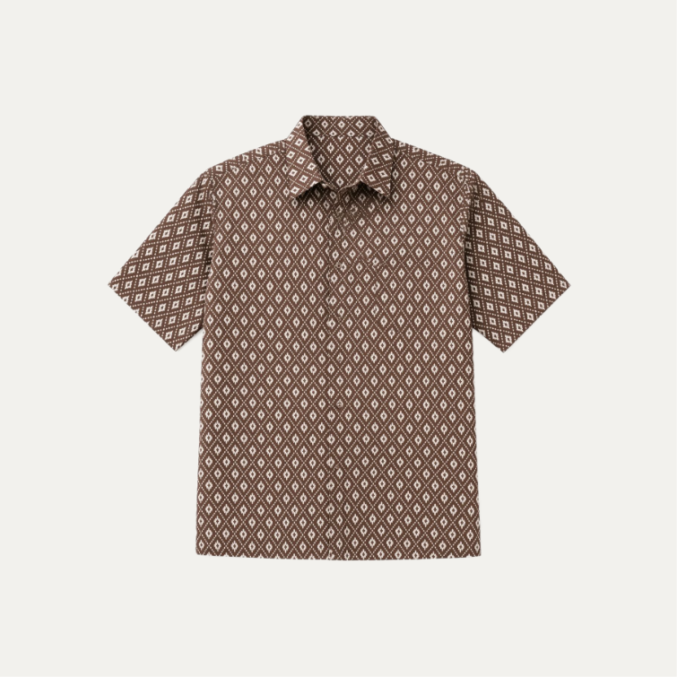 Estu Brown Pattern Shirt